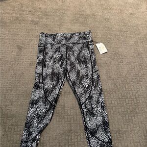 ZYIA Black and White Patterned Kids Leggings